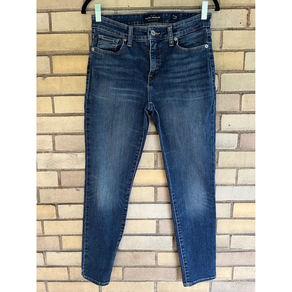 Lucky Brand Ankle Skinny Jeans Dark Wash Stretch Denim Size 6/28